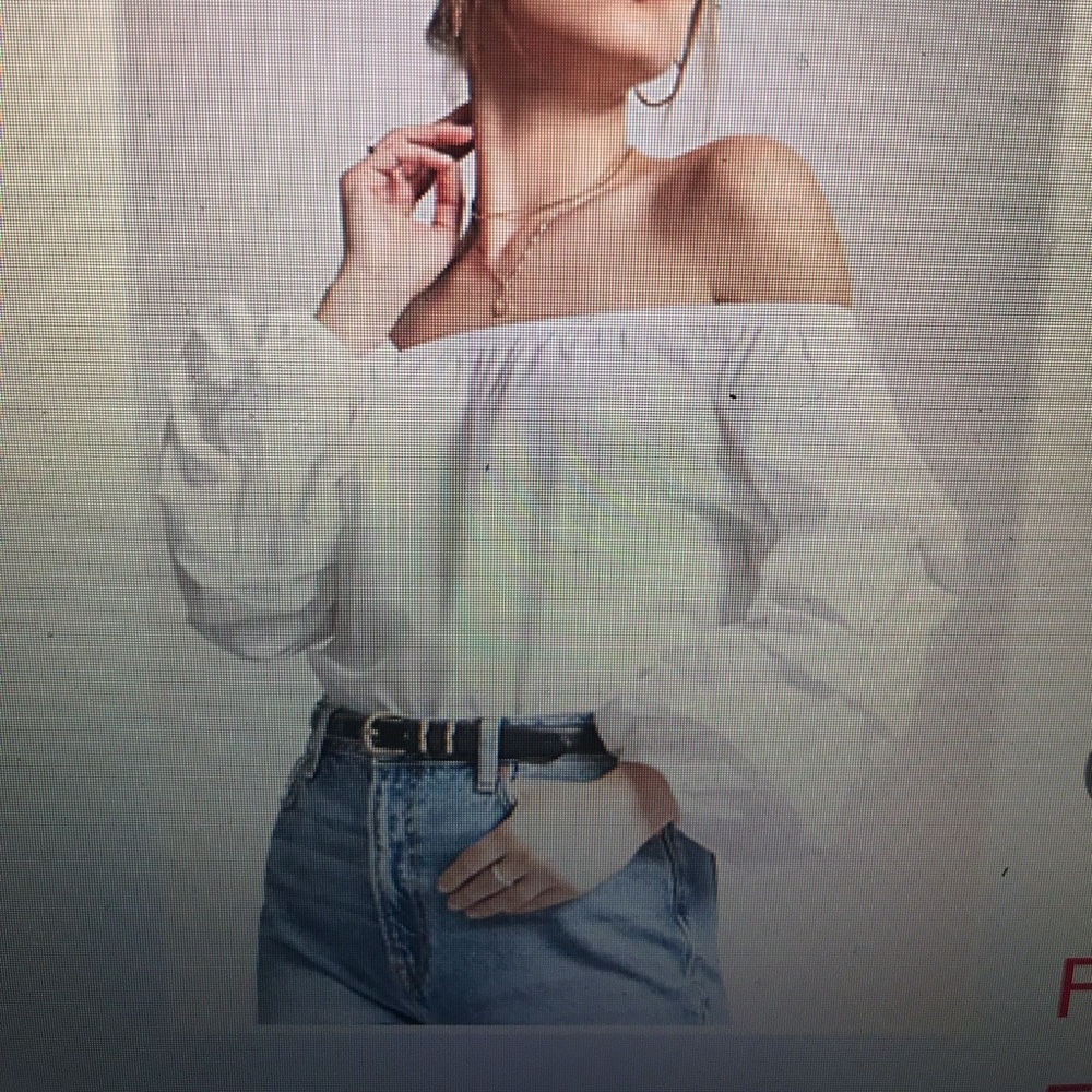 Off the Shoulder White Top.